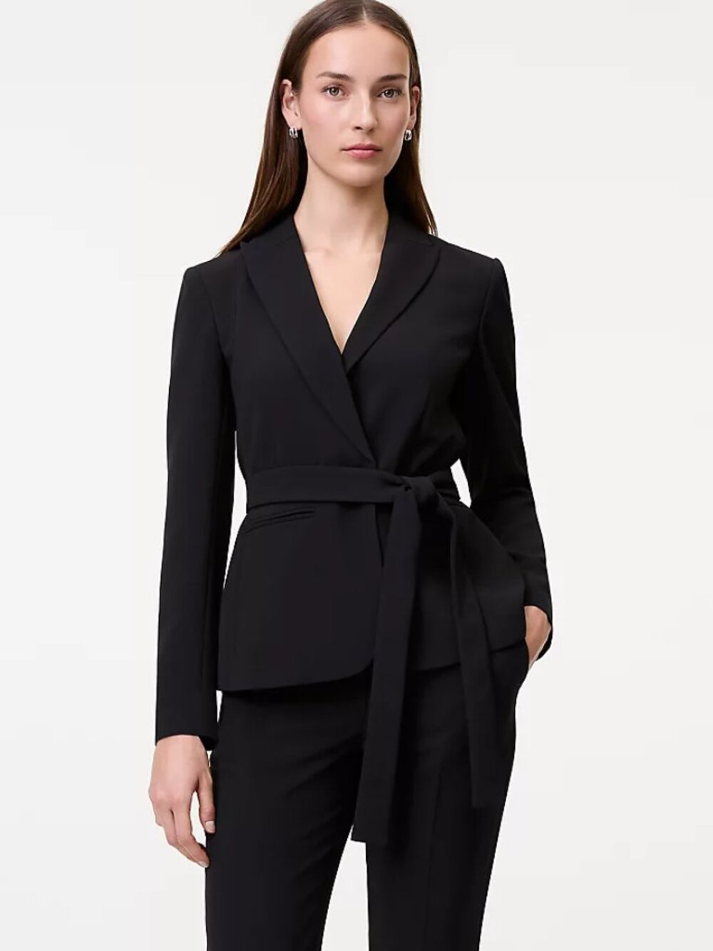 BRAND NEW Ann Taylor The Petite Belted Blazer in Fluid Crepe - Picture 5 of 5